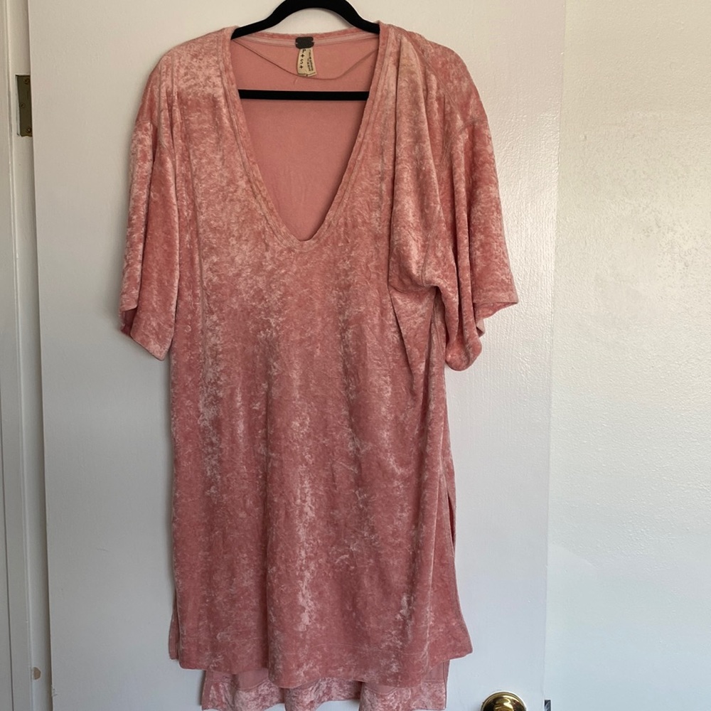 Long velvet free people short with slits on side